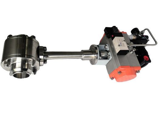 Buen precio Vávula de bola actuada neumática criogénica PN40 SS304 en línea