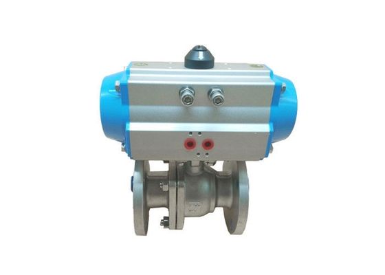 Buen precio Válvula de actuador neumático 150LB, vávula de bola neumática CF8 en línea